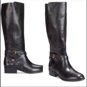 Ralph Lauren Mariah Black Leather Riding Boots